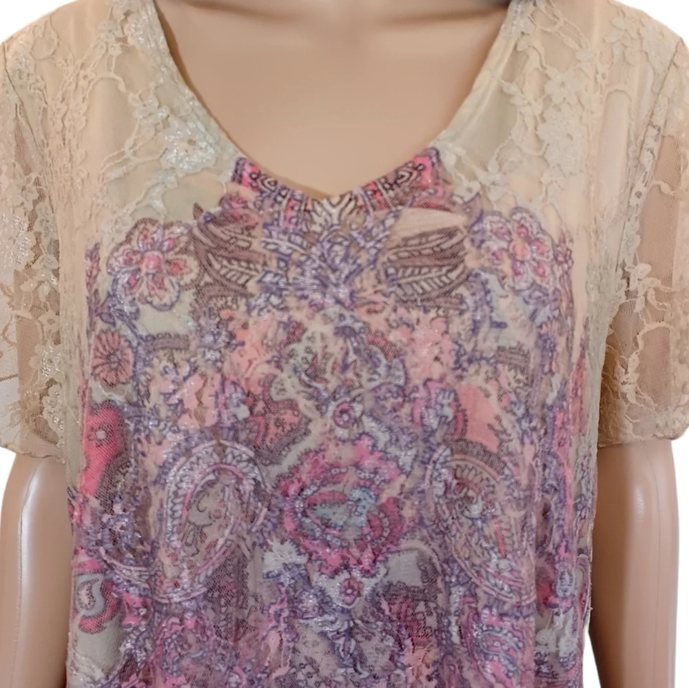 Brittany Black Boho Lace Top - Size 1X - Picture 10 of 11